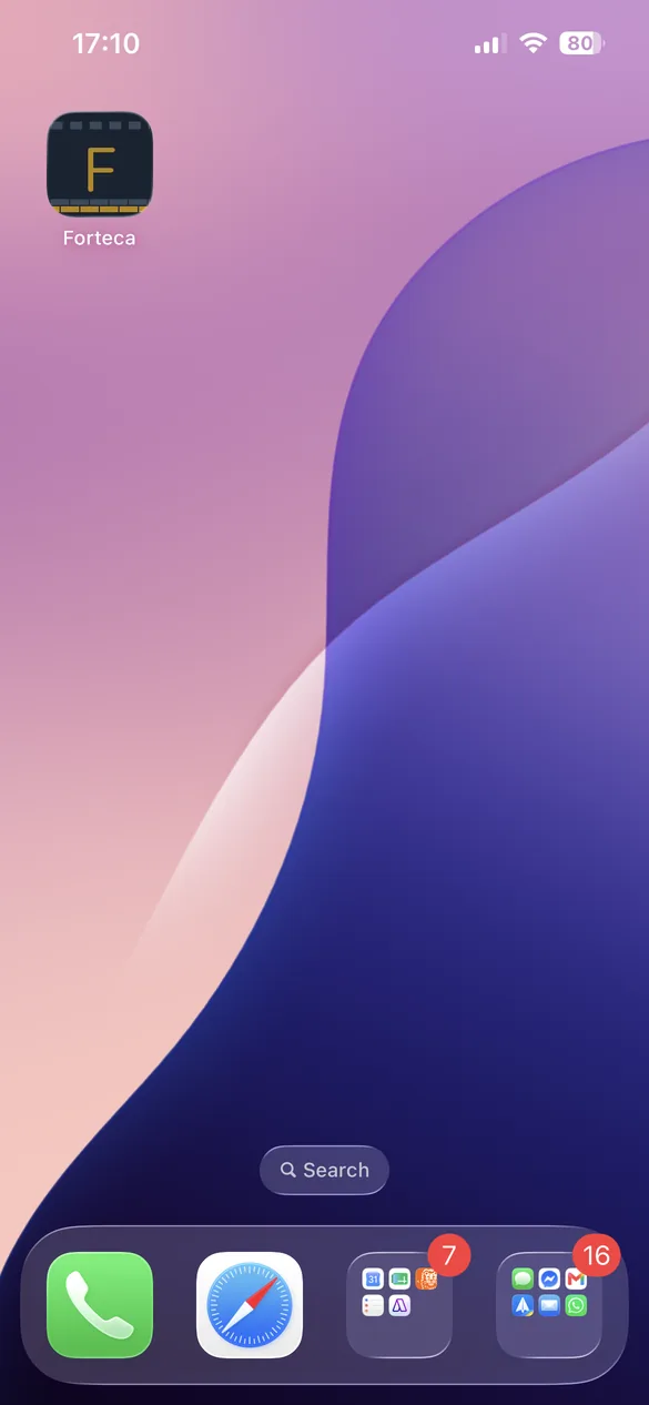 The Fortress app icon on an iPhone home screen